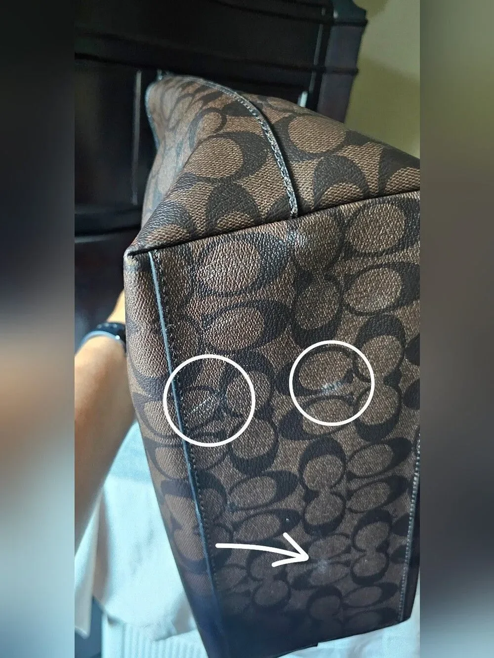 Coach black bottom signature